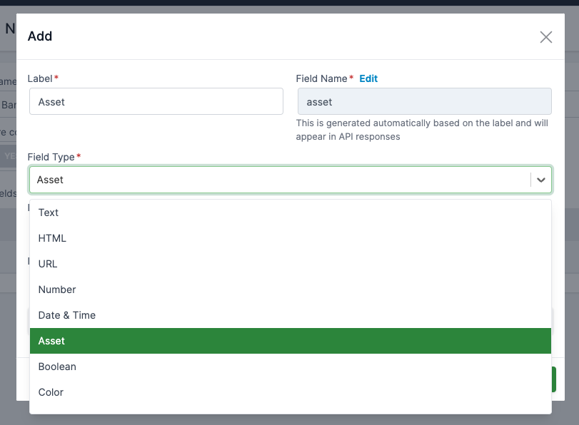 Content Model Field Setup