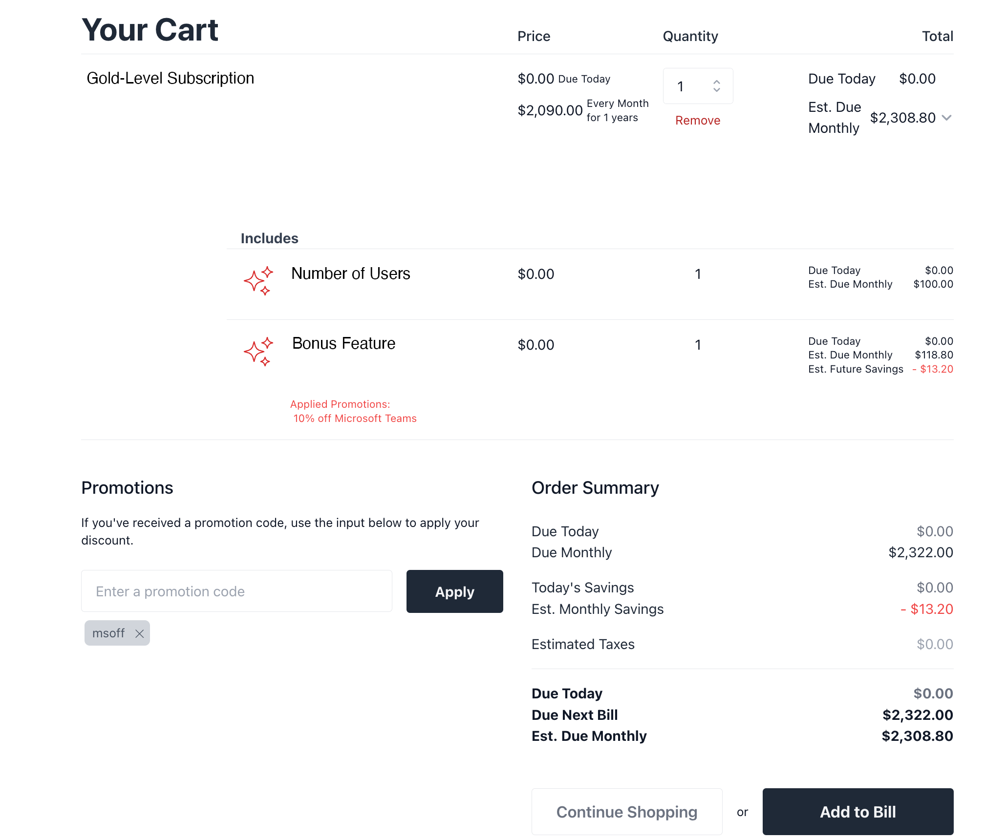 subscription add on targeting offer