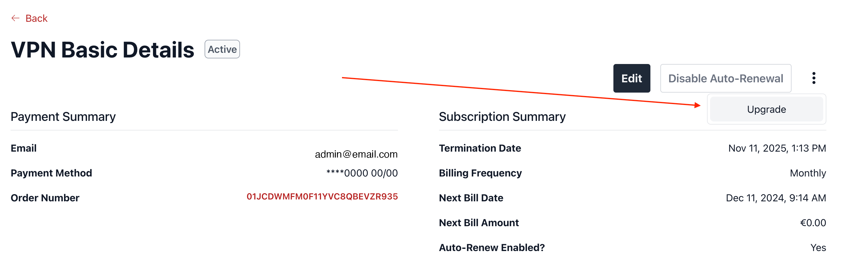 subscription my subs actions