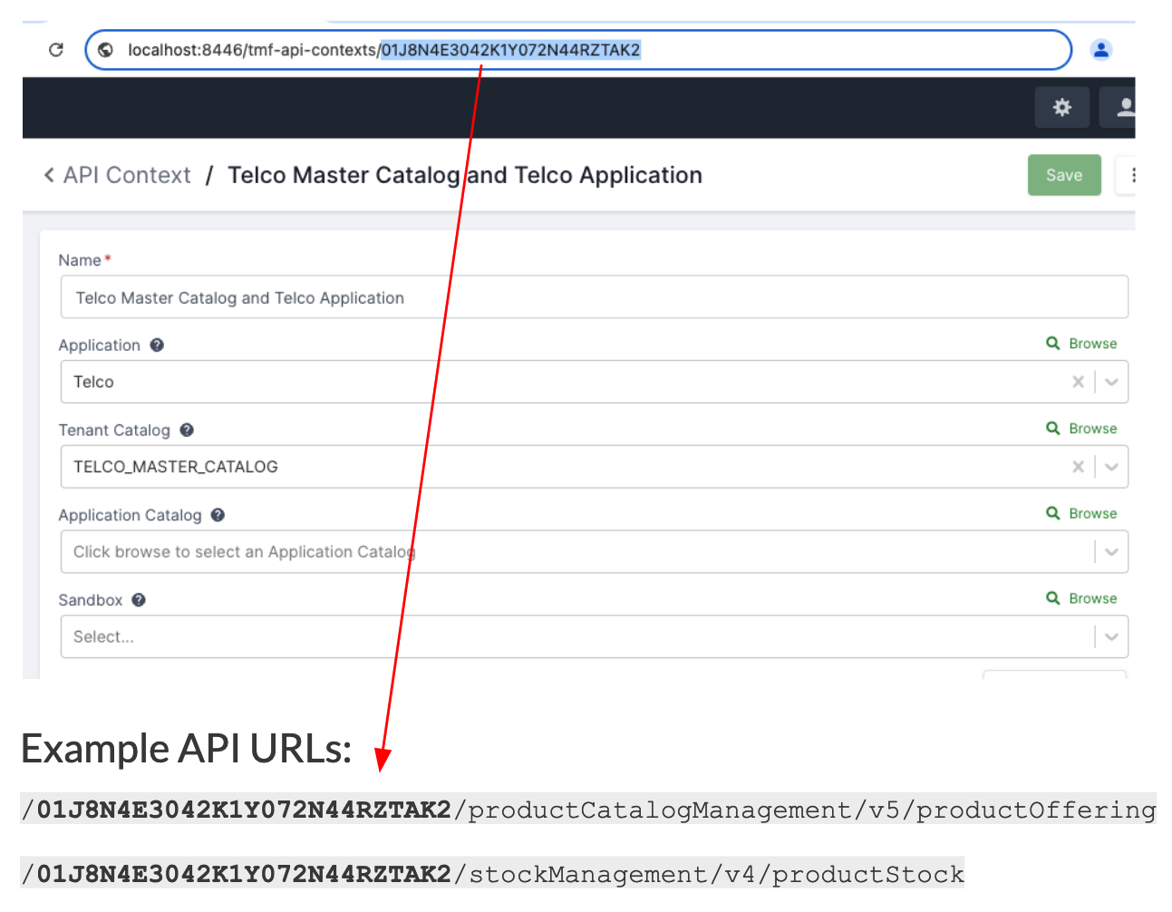 TMF API Context URL Usage